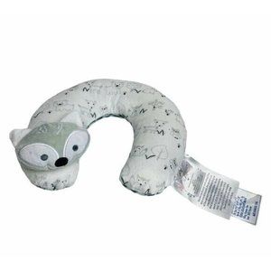 Petite Lamour Baby Neck Pillow Fox Gray White Nursery Crib Travel Diamonds Soft